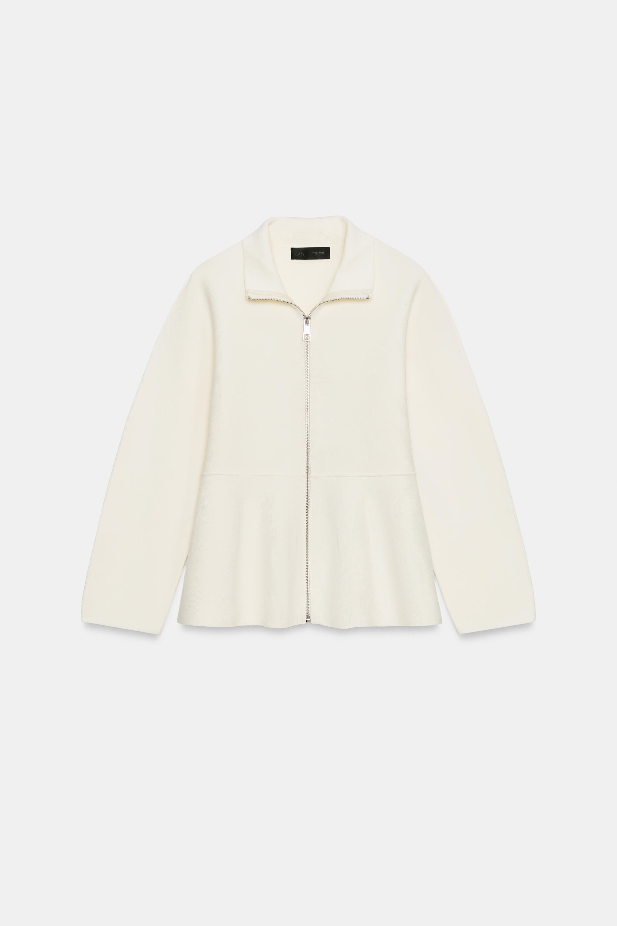 GILET EN MAILLE PEPLUM ZIPPÉ
